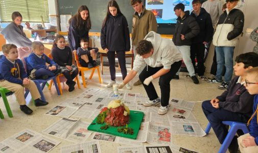 1º BAC enseña sobre volcanes a 1º EP